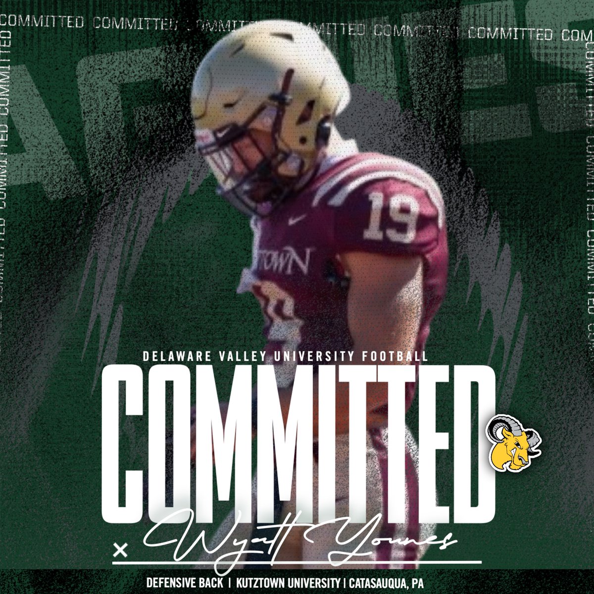 DVUfootball's tweet photo. Welcome Wyatt Younes to the family!
Adding experience and toughness to the secondary, a 5’11”, 190-pound Defensive Back from Kutztown University.
#DelValFootball #Family https://t.co/IMQiozp6zm