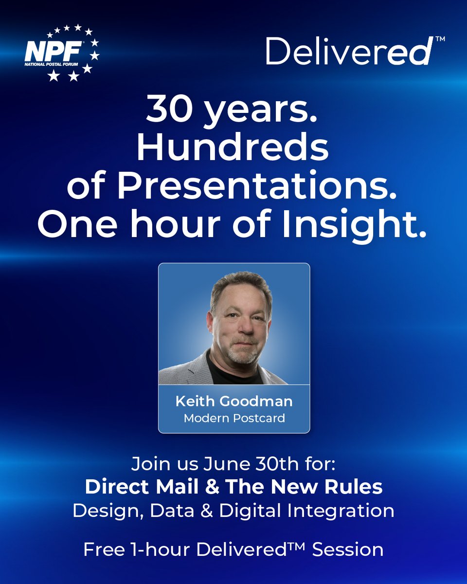 postalforum's tweet photo. The best insights don't come from theory—they come from experience.

Join Keith Goodman, a direct marketing leader &amp; frequent industry speaker, as he shares new modern approaches to improving campaign performance through smarter strategy &amp; execution. https://t.co/UVs7h0iD8S https://t.co/TMuaUneIYX