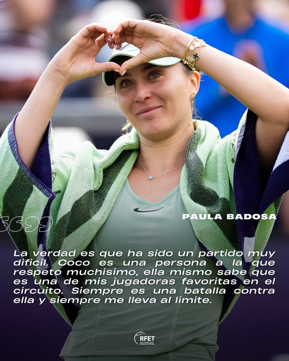 RFETenis's tweet photo. 🗣️ Así habla Paula Badosa tras su gran victoria ante Coco Gauff en Berlín ⚔️

#WTA https://t.co/i9svaiOGnO