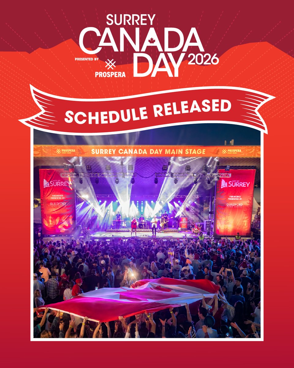 surreybcevents's tweet photo. Check this year's Surrey Canada Day schedule and plan your day! https://t.co/tIgSLc3qcY https://t.co/RWQNUUjrfR