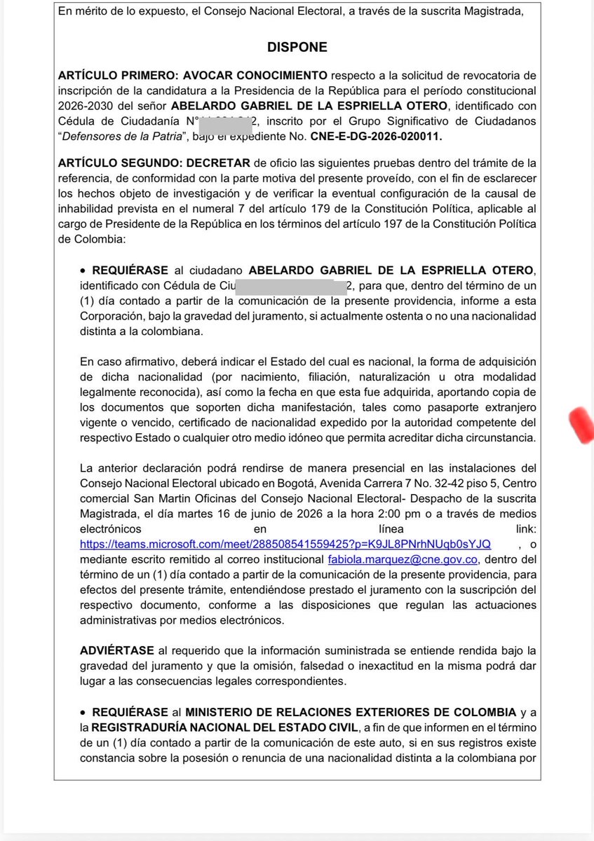 HELIODOPTERO's tweet photo. Espriella no quiso asistir ayer a una citación en el Consejo Nacional al Electoral para ser interrogado acerca de su nacionalidad gringa. Esto en el desarrollo de un proceso de revocatoria de la inscripción de su candidatura https://t.co/HCyAJ4Vvi8