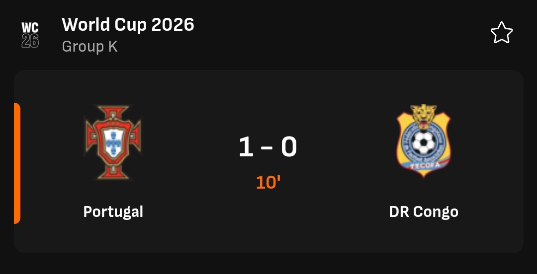 Styleherbalist's tweet photo. #portugal is already leading with 1 goal against #drcongo..
Reporting live at Fifa World cup 2026.
#FIFAWorldCup2026 #worldcup #2026worldcup https://t.co/GogrjNH7nK