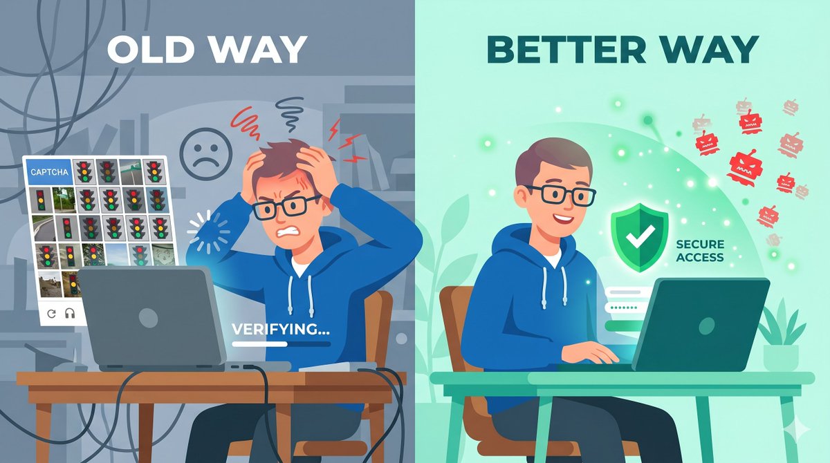 saqib_wp's tweet photo. 🧵 Why CAPTCHAs are the wrong fix for spam and what actually works.

A thread for anyone tired of "select all the traffic lights" or typing in an incorrect CAPTCHA. 👇 https://t.co/yBwPxPaaOi