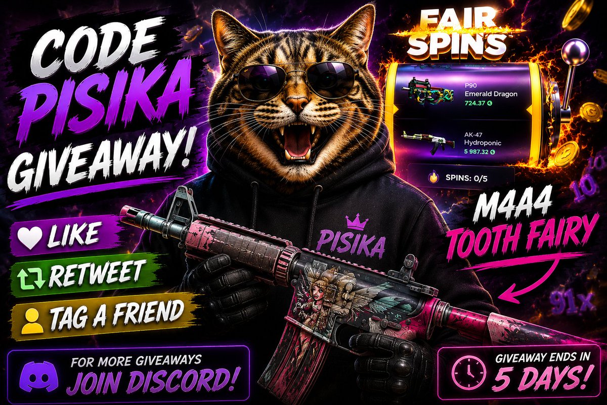Pisikacs2's tweet photo. 💰M4A4 | Tooth Fairy (Field-Tested)
➡️ To join
✅Follow me  Like + Retweet + Tag 1 friend

💬For More Giveaways Join My discord https://t.co/tVwsiD7n9L

  ⏳Rolling İn 5 daysss! 
Good luck everyone! 🍀
 #CSGOGiveaway #CSGO #Giveaway #Giveaways #CS2 #CS2Giveaway #pisika https://t.co/TuWPBdpMIo