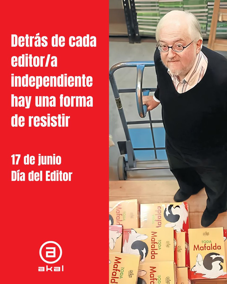 AkalArgentina's tweet photo. 📚 Día del Editor en Argentina
En este día queremos recordar a Daniel Divinsky, editor fundamental de la cultura argentina, fundador de Ediciones de la Flor, responsable de que generaciones enteras leyeran a Quino, Fontanarrosa, Rodolfo Walsh, Caloi y tantos otros. https://t.co/x3th78Z5MI