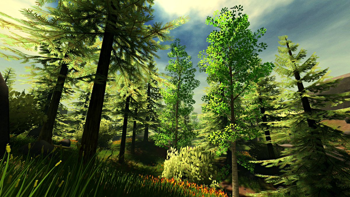Jessi55xc's tweet photo. World: Someplace Better
Author: evalka 

A lush green forest of sunlight dancing through the tall trees and thick canopy. 🌳⛅️

#VRChatPhotography #VRChat https://t.co/RNQiUEpOvl