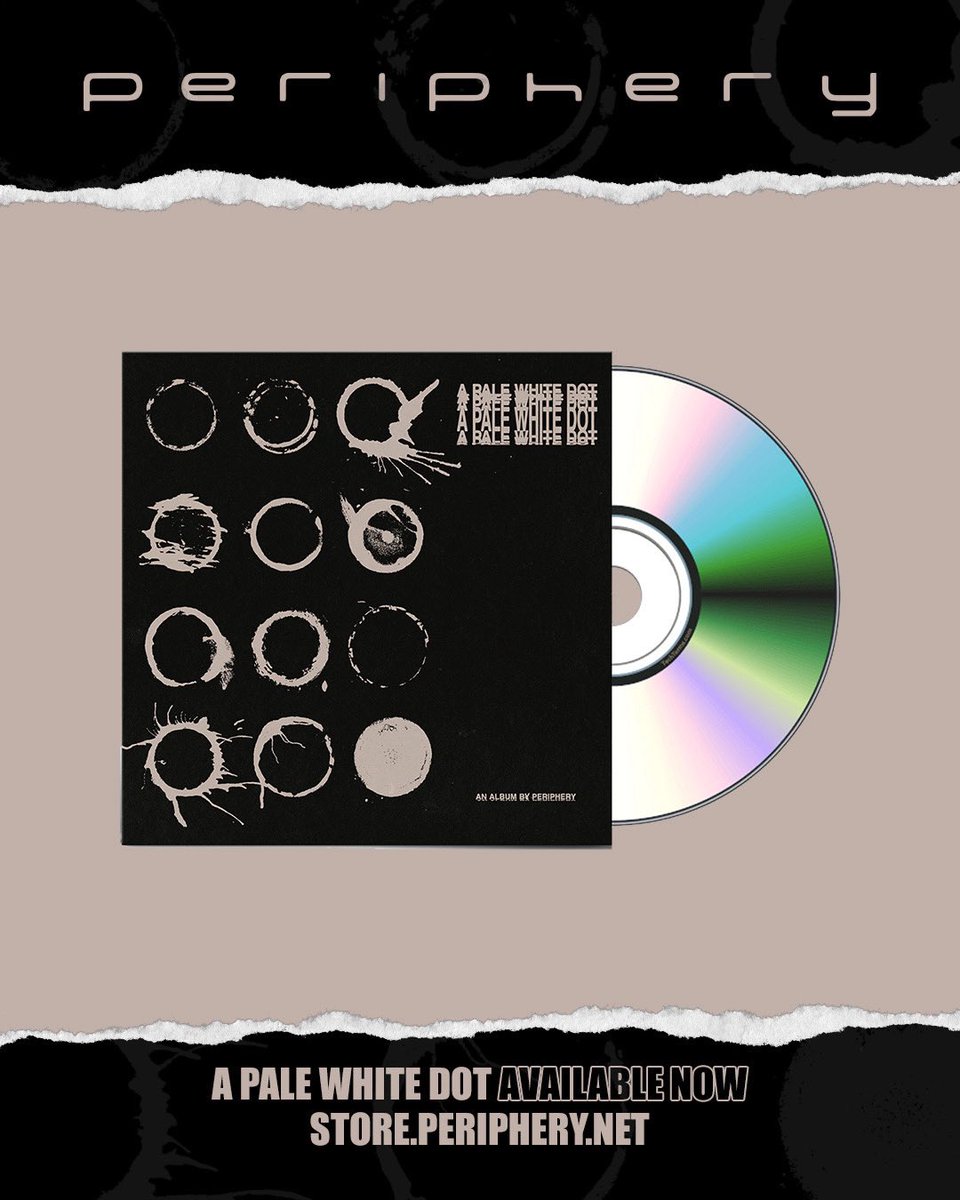 PeripheryBand's tweet photo. CD ALERT! We're happy to report that A Pale White Dot CDs are back in stock in the band store. All back orders are shipping now as well. Grab yours at https://t.co/MU08ygfVf8 https://t.co/Ca6AiMtsly