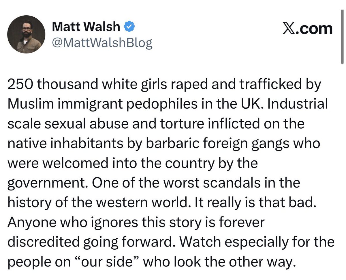 WilliamWolfe's tweet photo. You can either stand up and stop these evils, reclaim your homelands, and protect your daughters 

Or you can worry about being attacked as a “racist” by the Left

But you can’t do both https://t.co/6VMYHpl3Ri