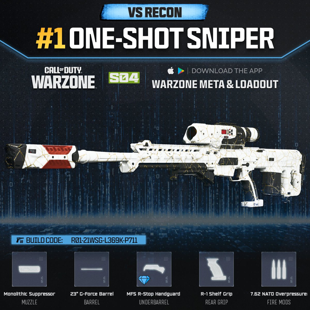 WZStatsGG's tweet photo. ‼️🚨 BEST 1-SHOT SNIPERS IN WARZONE 🚨‼️

🔥 Here are the TOP 3 Best One-Shot Snipers in #Warzone!

🥇 VS RECON - [ADS Time: 520ms]
🥈 HAWKER HX - [ADS Time: 560ms]
🥉 STRIDER 300 - [ADS Time: 605ms]