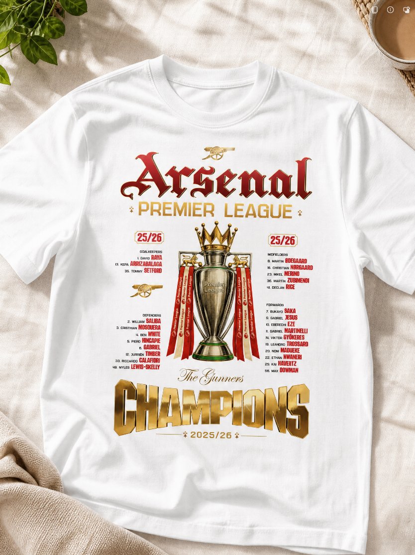 Block4gunner's tweet photo. Made my own Arsenal Champions T-Shirt as I didn't like the official one that's sold out on Arsenal Direct. What do you think? https://t.co/LYXgscJO2N