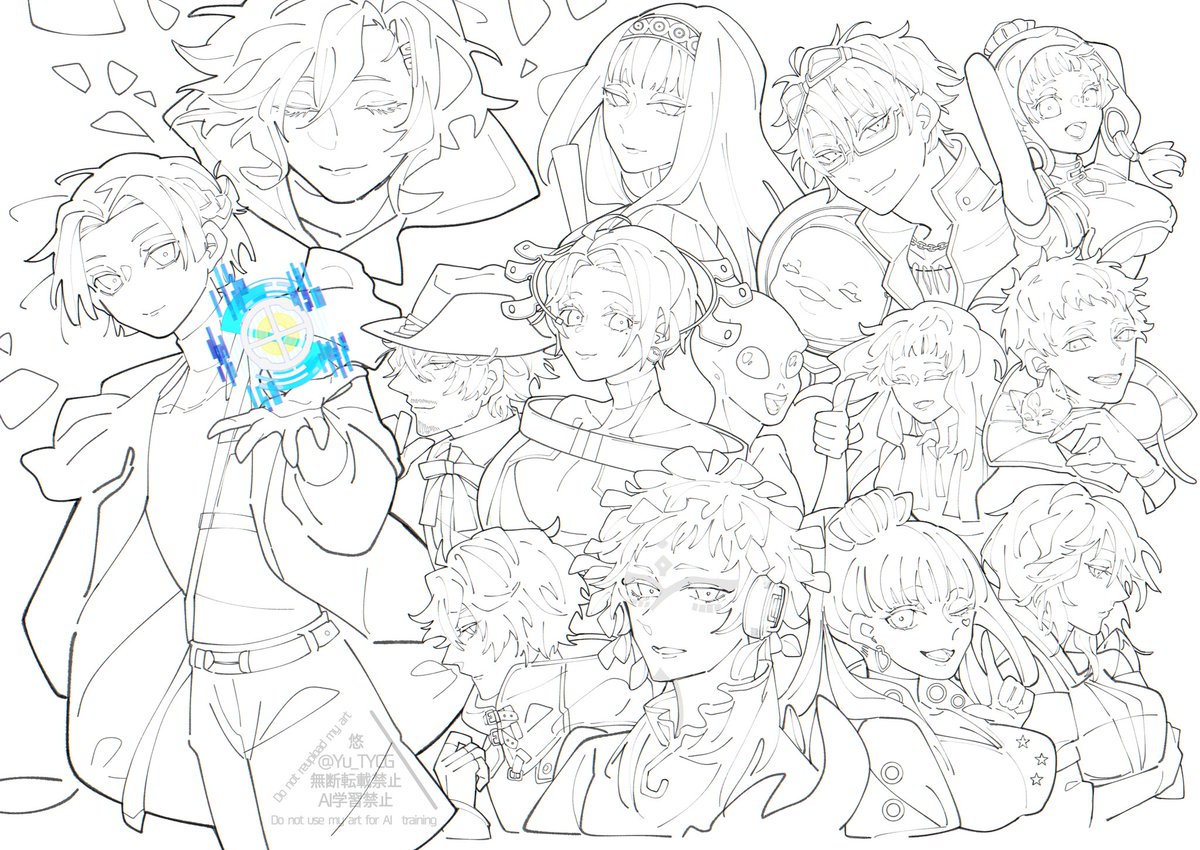 Yu_TYCG's tweet photo. 線画で力尽きた！全員描くいい練習になったから良き終わりです👌 https://t.co/qbo63rtqeX