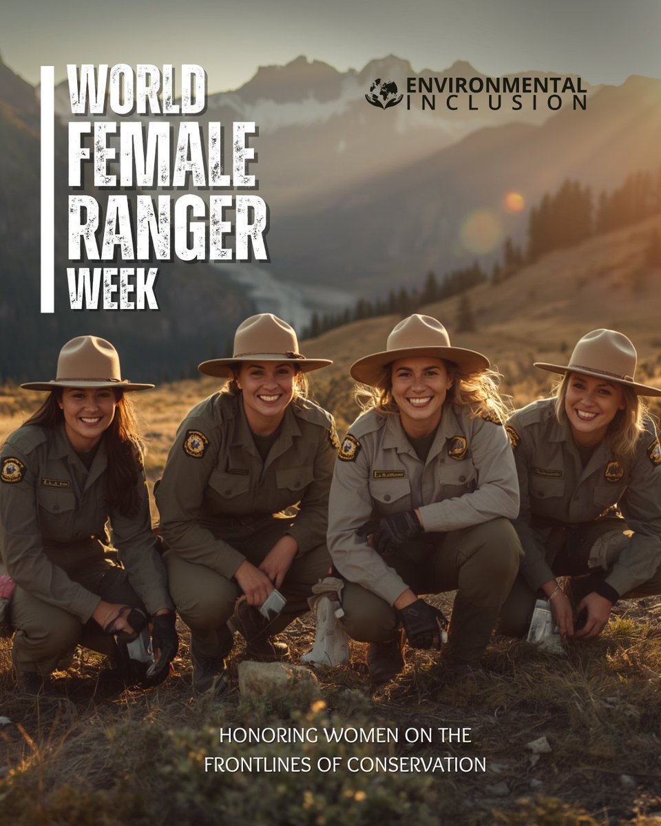 EnvInclusion's tweet photo. During World Female Ranger Week, we honor the women protecting wildlife and safeguarding ecosystems worldwide.

Supporting female rangers strengthens conservation, empowers communities, and inspires future generations.

#WorldFemaleRangerWeek #WomenInConservation #WildlifeRangers https://t.co/1H7eoJr27Y