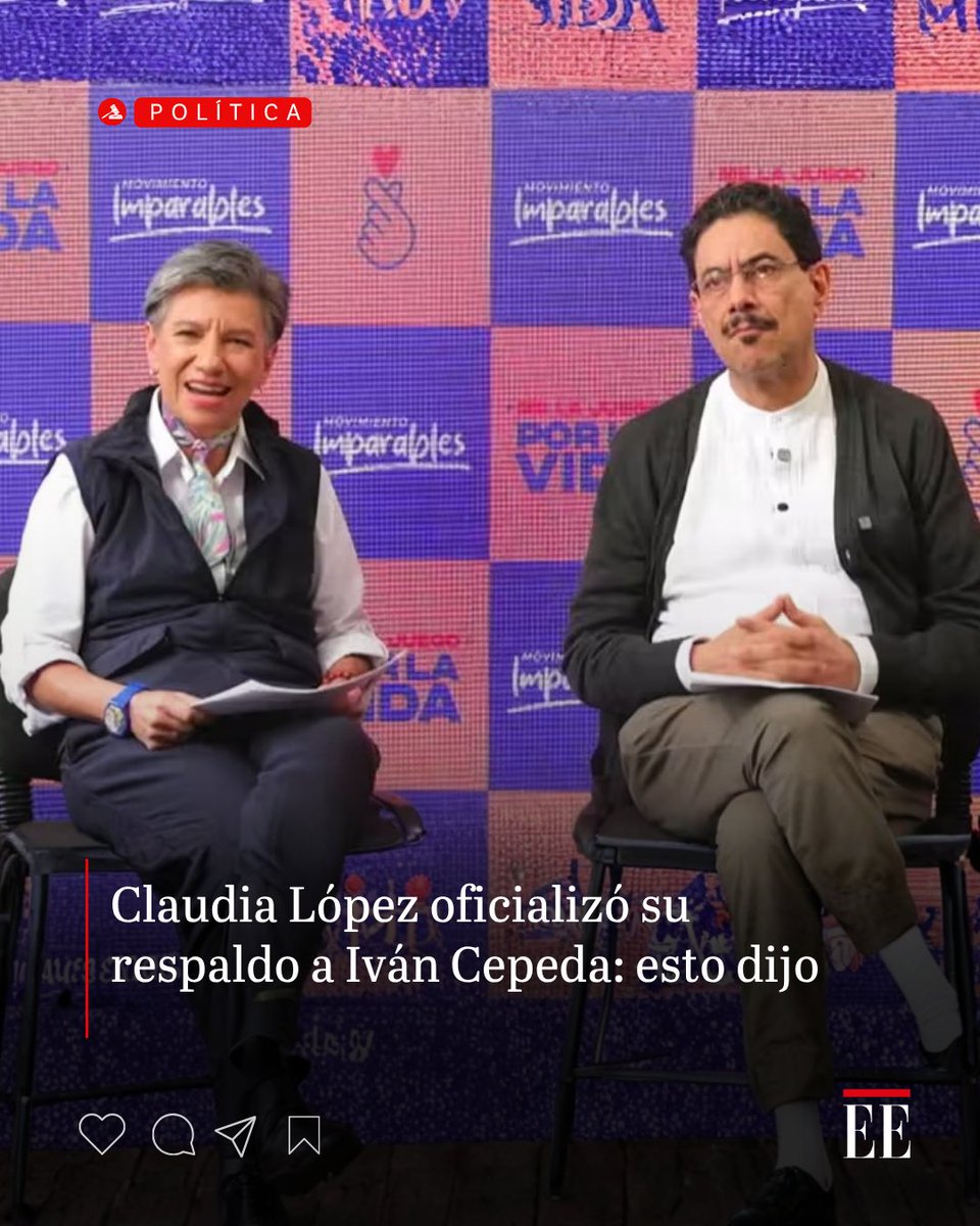 elespectador's tweet photo. Claudia López apareció este miércoles junto a Iván Cepeda para anunciar su respaldo a la candidatura del senador del Pacto Histórico. Lea los detalles 👉https://t.co/z9FxDTLAjQ https://t.co/3ga7NfYJA7
