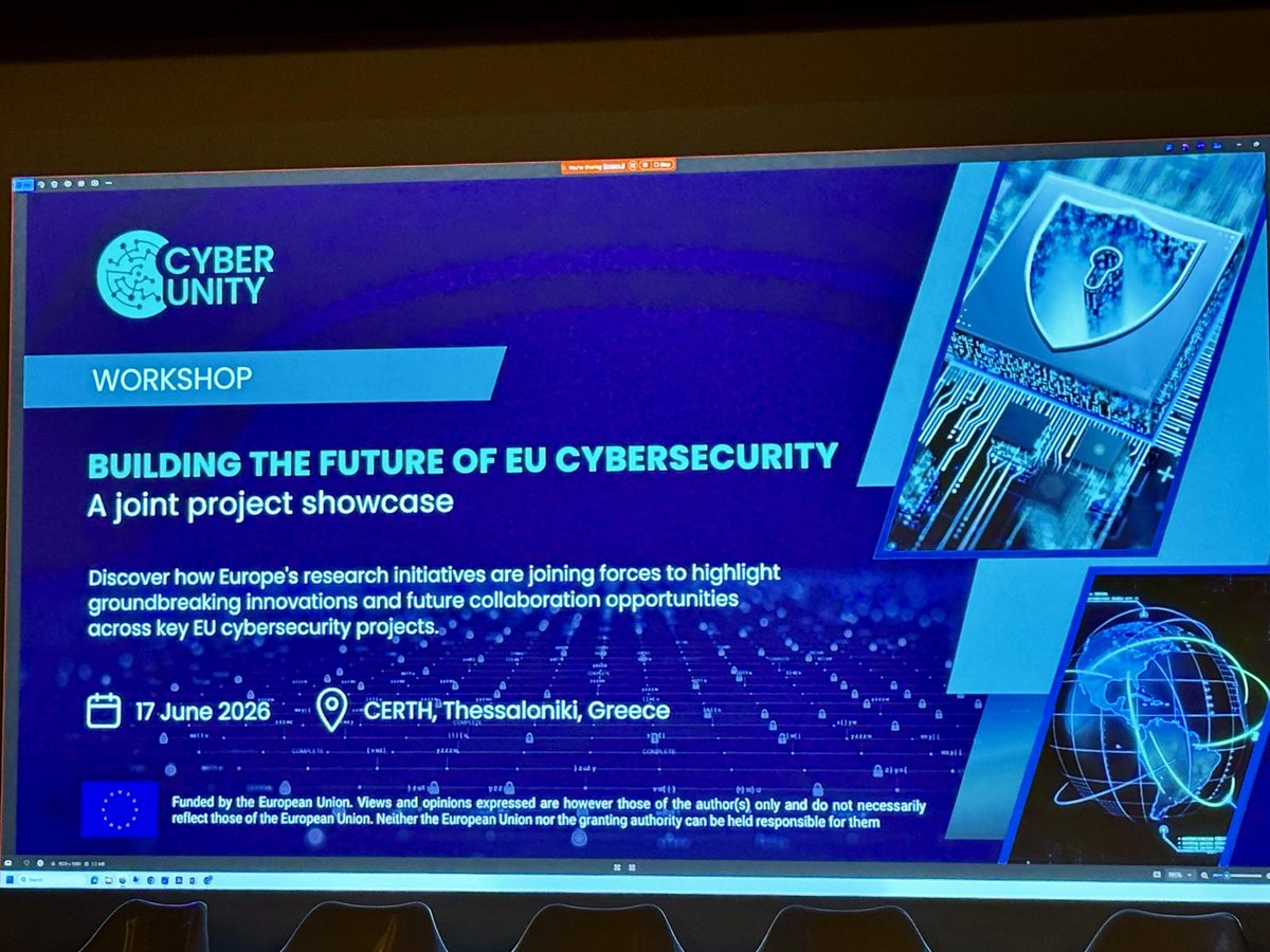 SONICProject_EU's tweet photo. Exciting clustering activity today at the @CyberunityEu workshop! 🇬🇷 ✨
Partner @IsiAthena presented the @SONICProject_EU, joining forces with fellow EU initiatives to build a more resilient cyber ecosystem. 🤝🛡️
#SONIC #CYBERUNITY #EUProjects #ISI #ECCC https://t.co/4EDAkBTZAp