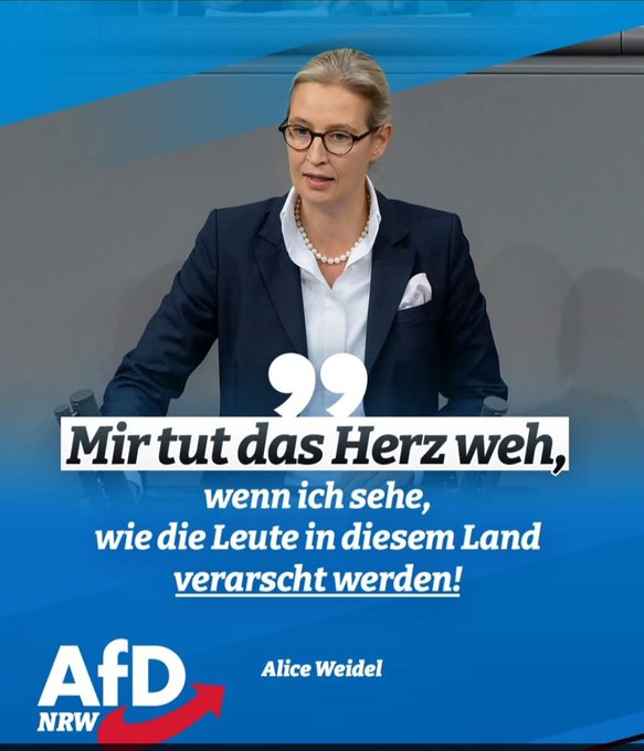 MatDo_Roger's tweet photo. @jreichelt Wie Frau Dr. Alice Weidel AfD schon lange sagte:
Wir werden verarscht https://t.co/HbXfUaO4wf