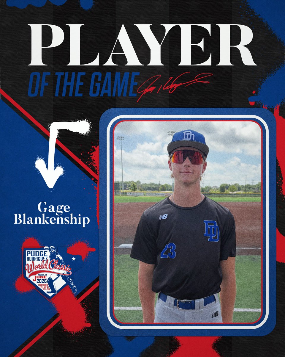 FiveToolTexas's tweet photo. #PudgeWC F: @dulins_dodgers 16U Prime 11, 1836 Roughriders - Senf 2028 4
PoG: @GageB28 3IP, 0H, )ER, 5Ks
Hitter: @JakeBryson34 2-3 3RBI https://t.co/tA5Wmxo0wa