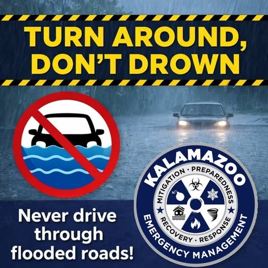 KCityEM's tweet photo. *** 𝗨𝗦𝗘 𝗖𝗔𝗨𝗧𝗜𝗢𝗡 ***
With heavy localized rainfall predicted this afternoon and evening in Kalamazoo, motorists are urged to use extra caution when traveling.
https://t.co/Th0g6RYIVc https://t.co/meUEGoV36j