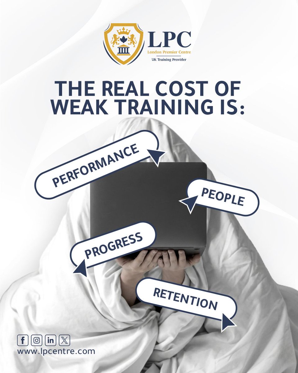 LondonLpc's tweet photo. Most organisations focus on the cost of training.
Very few consider the cost of getting it wrong.

Weak training doesn’t just waste budget.
It shows up in performance gaps, disengaged teams, and decisions that miss the mark.

Over time, it affects more than results.
It impacts retention, confidence, and organisational credibility.

At London Premier Centre, we design programmes that address real business challenges, so outcomes aren’t left to chance.

Because effective training isn’t an expense.
It’s a performance strategy.
Turn training into performance, start at https://t.co/PXfI4unckB