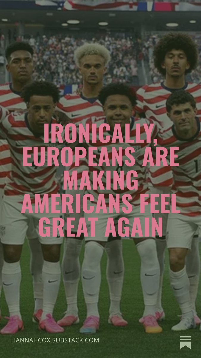 HannahDCox's tweet photo. FIFA tourists are traversing the continental USA and reminding Americans that, despite our government, we're actually already great.

These Europeans are stirring up more patriotism than the A250 bash and 4th of July combined. https://t.co/ZpcgR1klOs