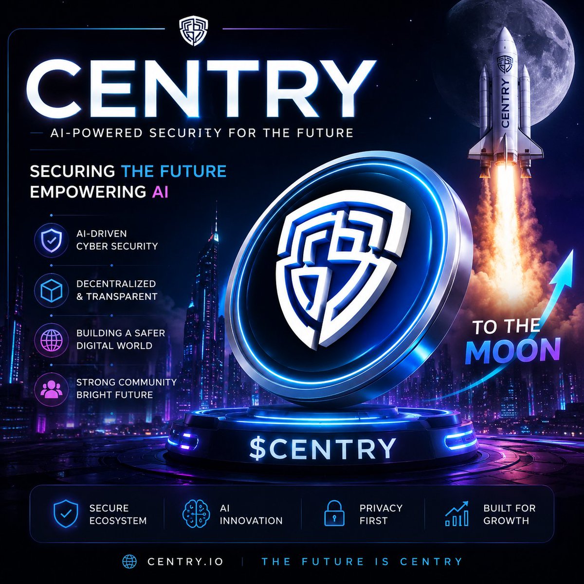 onyxcrypt0's tweet photo. 🚀 The future is being built right now.
Are you watching CENTRY? 👀

#CENTRY #CyberCentry #AI #ArtificialIntelligence #Blockchain #Web3 #Crypto #CryptoCommunity #AISecurity #FutureOfAI #FutureOfSecurity #CENTRYArmy #Bullish #Innovation #Tech #DigitalFuture #Altcoins #CryptoTwitter #BuildTheFuture #ToTheMoon 🚀🌙