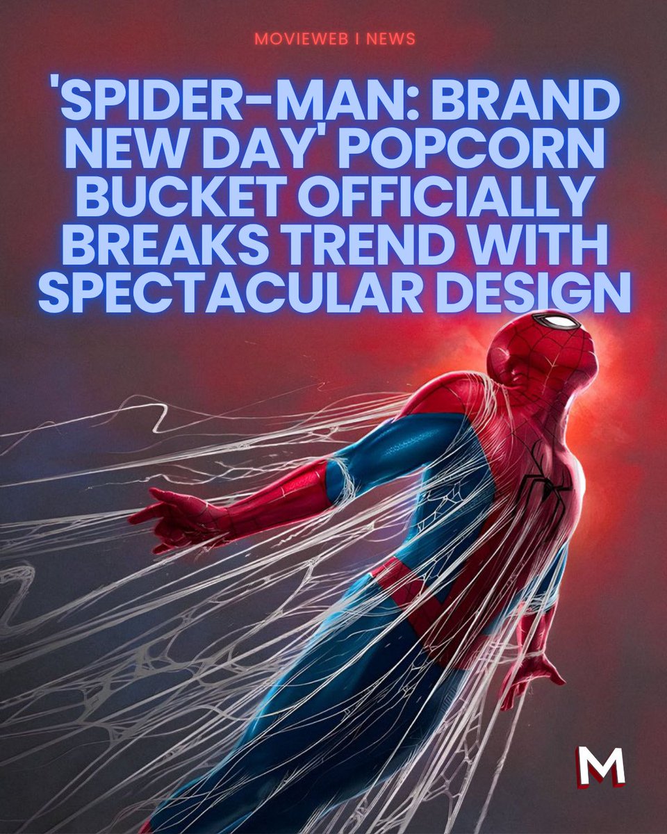 movieweb's tweet photo. 🍿🕷️ THIS SPIDEY POPCORN BUCKET ACTUALLY WORKS! 🕸️✨

Regal Cinemas just revealed its exclusive Spider-Man: Brand New Day "wall crawler" popcorn tin! Breaking the trend of wild, un-functional buckets, this rectangular design mimics urban architecture and is fully practical for snacking.

👇 Are you adding this to your collection on July 31?

#SpiderMan #BrandNewDay #PopcornBucket #MCU #Marvel #RegalCinemas