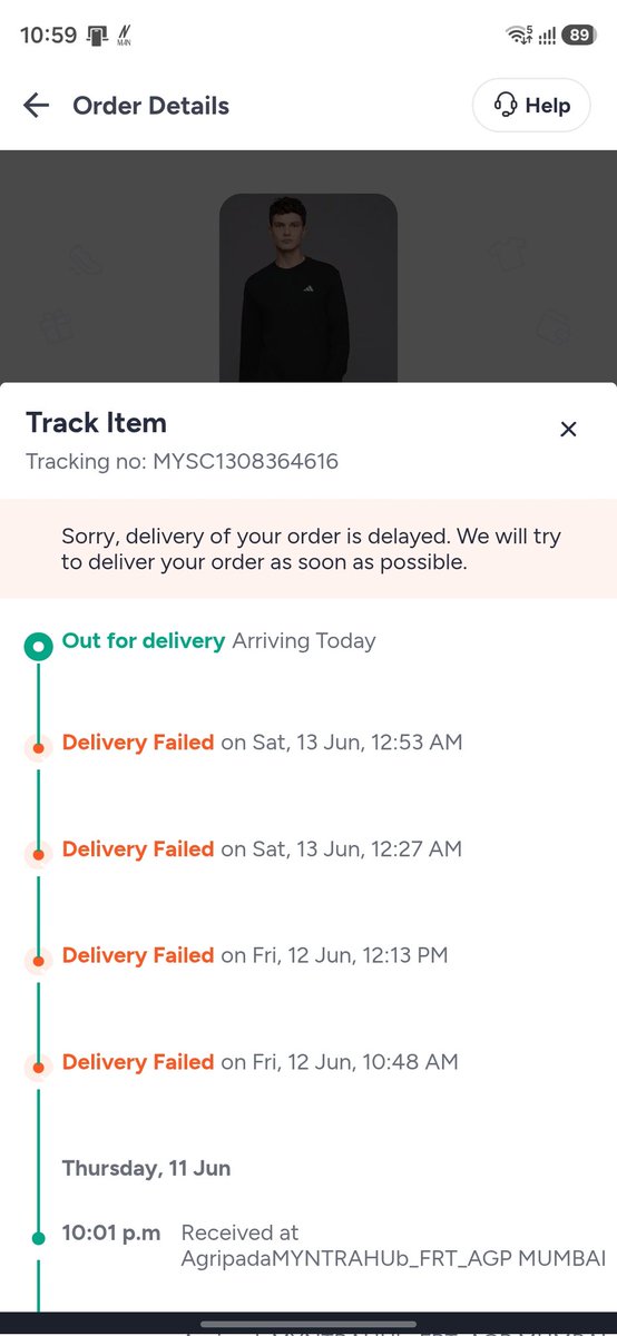 adityashh223's tweet photo. @myntra 
How can delivery fail so many times?
I have a trip planned and leaving on 20th June. I need this before that.
(There are another orders too) https://t.co/liUVK9tdEG