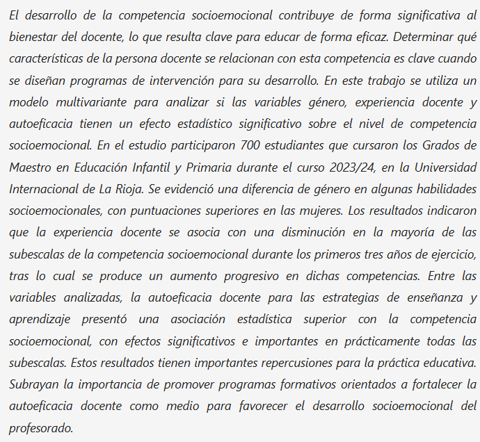 revista_rie's tweet photo. ¿Qué factores se relacionan con la competencia socioemocional del profesorado?

La autoeficacia docente mantiene una estrecha relación con el desarrollo de habilidades socioemocionales, fundamentales para el bienestar y la práctica educativa.

👇
https://t.co/NObZzKhcNf https://t.co/5h6vHyXT63