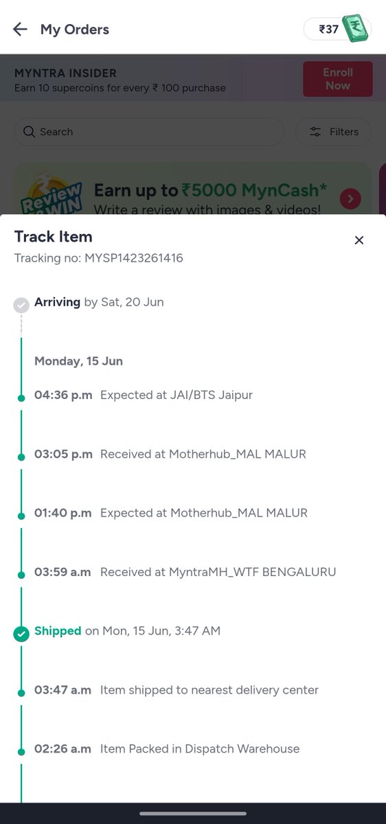 chaubey0's tweet photo. In transit, arriving by Sat 20 Jun. But I'll take a guess. This delivery will get cancelled due to some unforeseen circumstances. Just wait for the next update. https://t.co/QybMFVx8mg