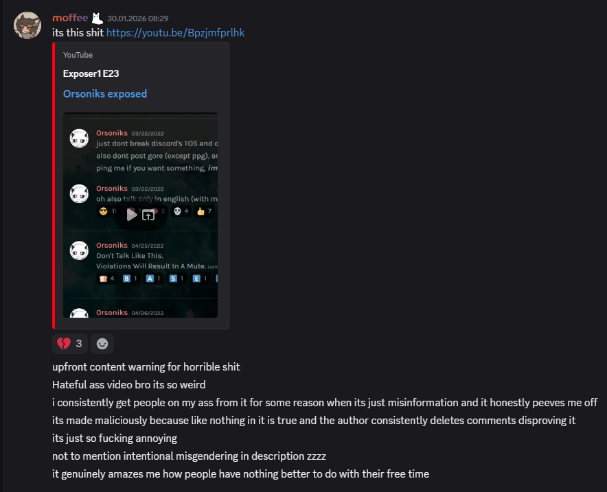 Flying_Duck_TM's tweet photo. @Birthw0rt @Goosepaminereal Except that the creator of the video took it down. Was also adressed in the discord before. The original poster took it down because it was just slander and full of fakes at that. Someone else thought it was taken down by Orson and thus reuploaded it. https://t.co/KFMsrEBCw5
