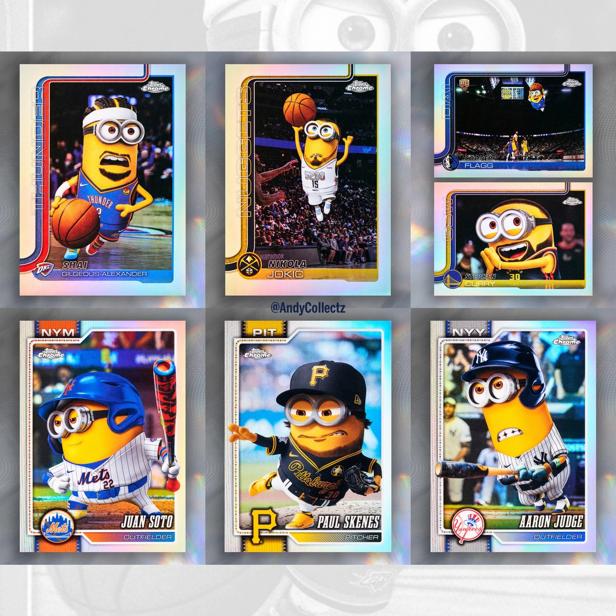 AndyCollectz's tweet photo. Minions Trading Cards are coming in Topps Chrome Baseball &amp; Topps Chrome Update Basketball sets!

Topps Chrome Baseball - July 22nd 🗓️
Early link: https://t.co/SWcrBtzyRE

Topps Chrome Update Basketball - Aug. 6th 🗓️
Early link to come #ad https://t.co/ImOKGPIEqp