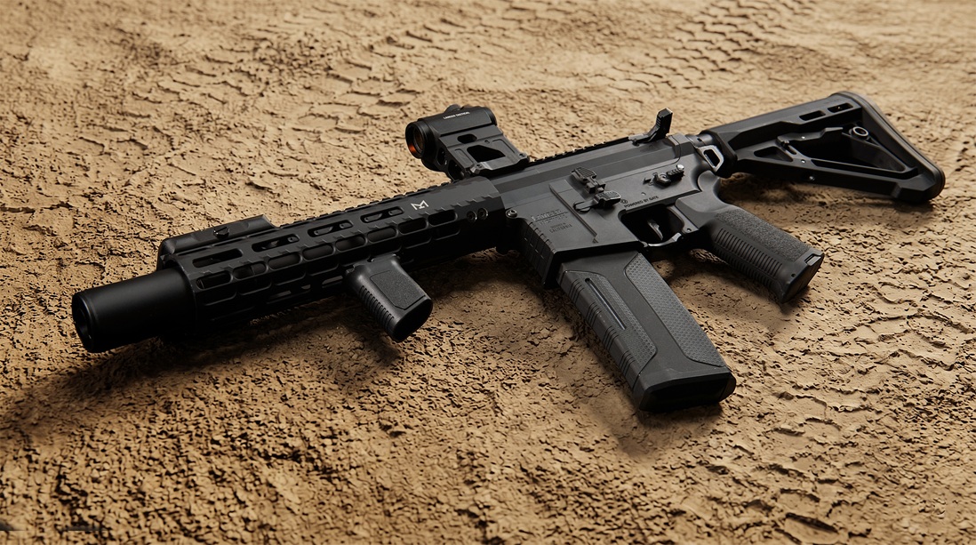 Lancer_Tactical's tweet photo. The 1V1 National Champion ⁨Valiant Airsoft developed his own airsoft AEGs and they are HOT! You can use what a  champion uses on the field. The Valiant Edition Gen4 AEGs are available  at Authorized Lancer Tactical Dealers now! https://t.co/SIgIL26cgm
