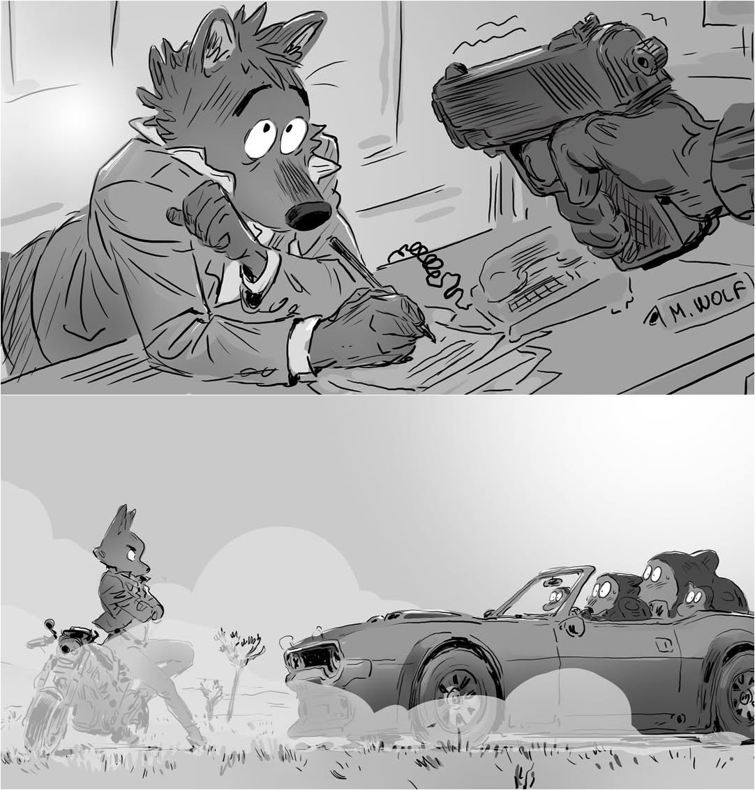 boolinboolin's tweet photo. scrapped beatboards from an earlier version of the bad guys 2
🎨 Pierre Perifel https://t.co/IjQhdVf7Mi