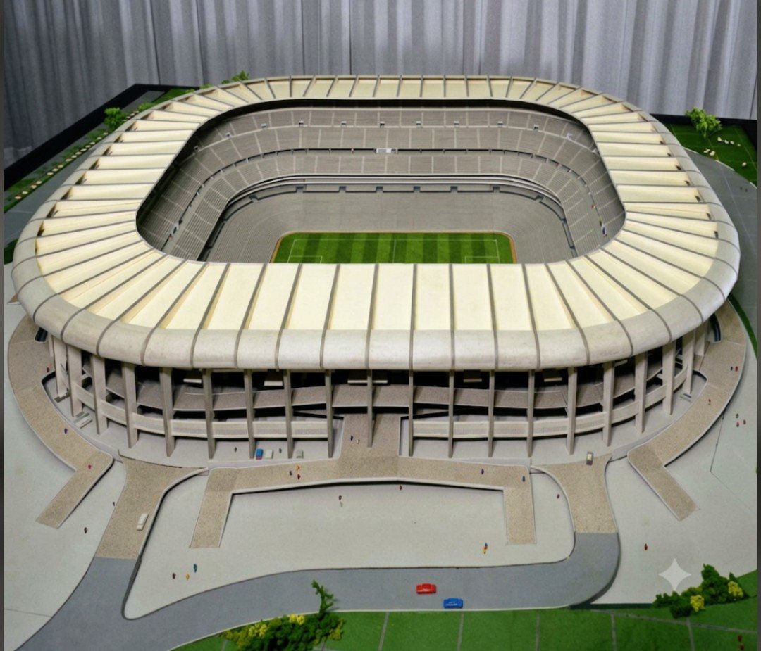 MXESTADIOS's tweet photo. Maqueta del Estadio Azteca, presentada por los arquitectos Pedro Ramírez Vázquez y Rafael Mijares.
Así era el diseño original del Azteca. https://t.co/nIlUGWQ573