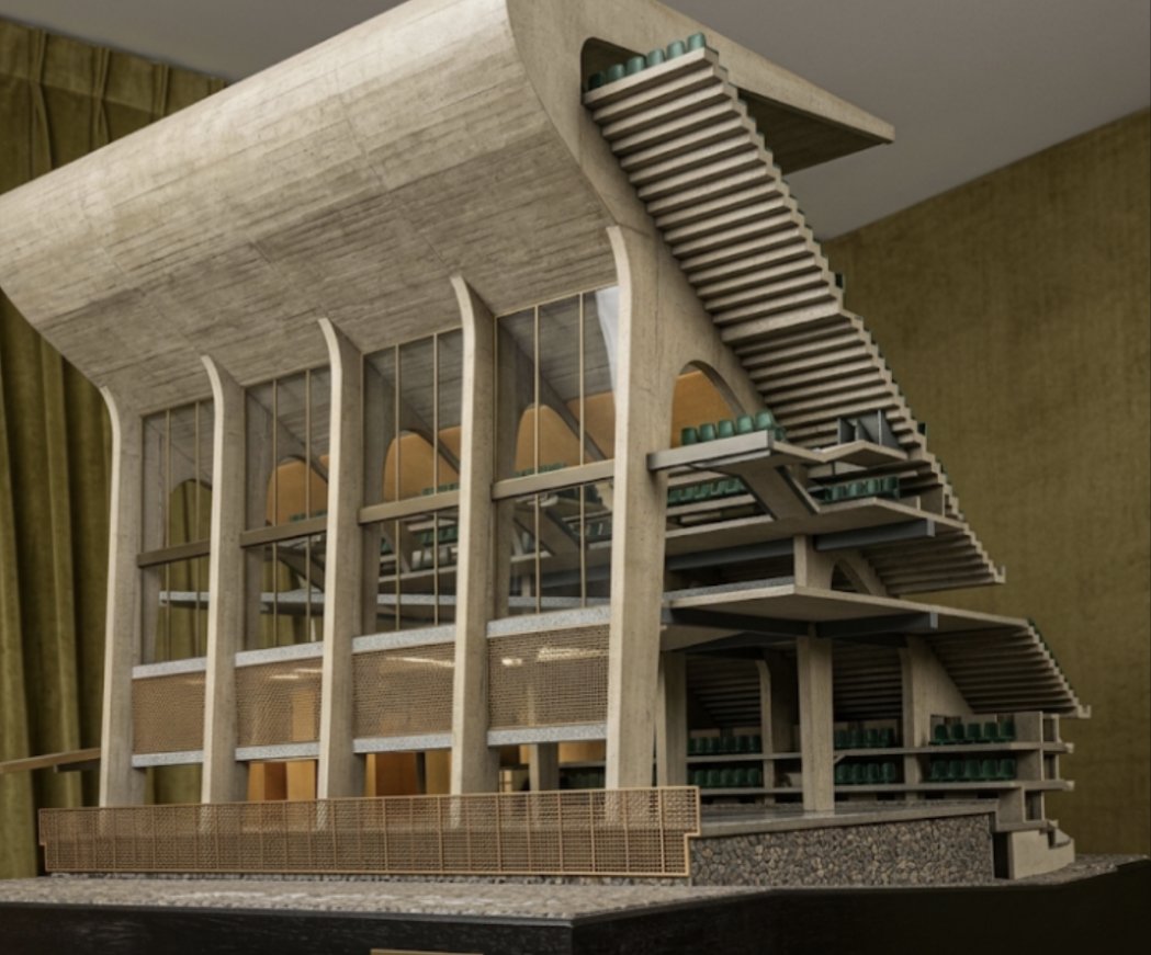 MXESTADIOS's tweet photo. Maqueta del Estadio Azteca, presentada por los arquitectos Pedro Ramírez Vázquez y Rafael Mijares.
Así era el diseño original del Azteca. https://t.co/nIlUGWQ573