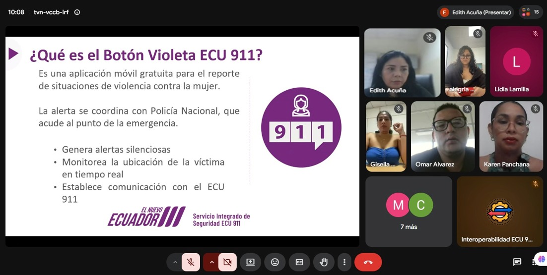 ecu911sambo's tweet photo. 💜📢 El equipo de Vinculación con la Comunidad del #ECU911 Samborondón realizó la socialización del funcionamiento y alcance del #BotónVioletaECU911 a funcionarios de los Centros Violeta de la Zona 5.

Esta herramienta tecnológica fortalece la atención oportuna y la protección de mujeres en situación de riesgo, promoviendo una respuesta articulada y eficiente entre las instituciones competentes.

Continuamos trabajando por una atención integral y una vida libre de violencia. 🤝💜
