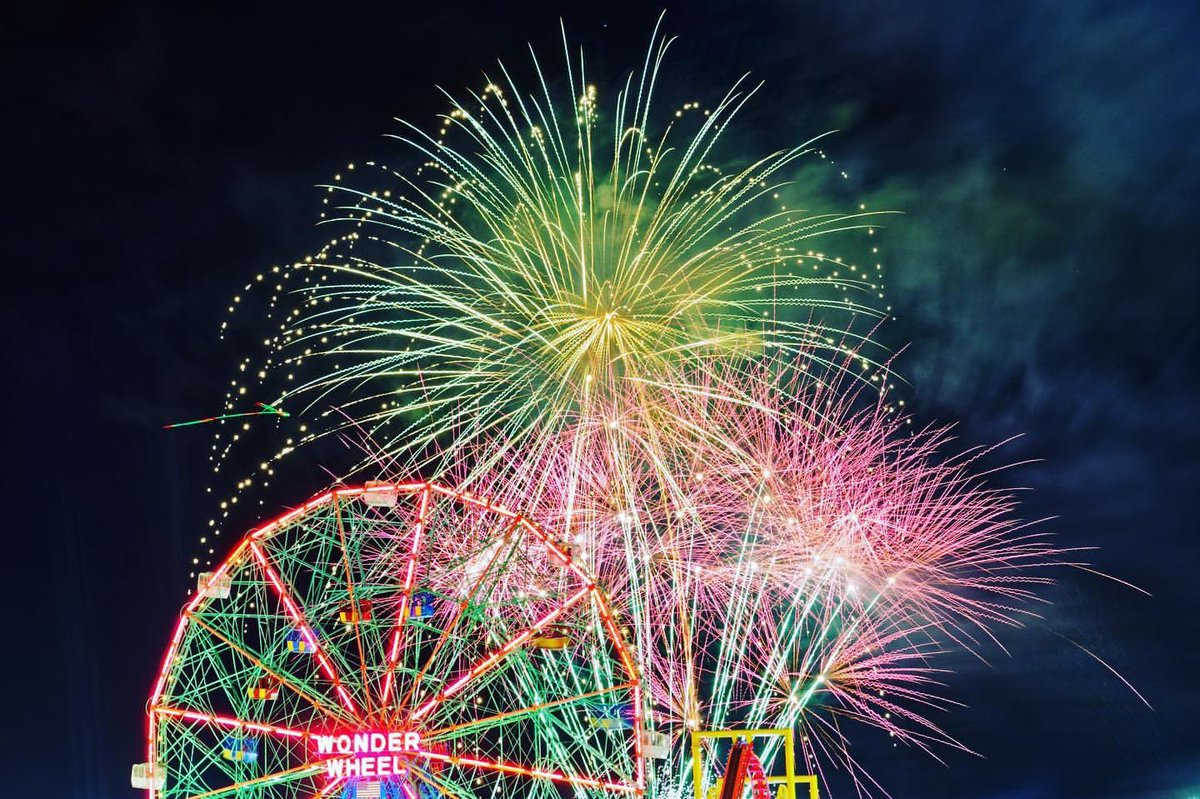 WonderWheelPark's tweet photo. Friday Night Fireworks are back starting THIS FRIDAY, June 19, at 9:45 PM! This spectacular show is FREE all summer long and brought to you by the Alliance for Coney Island. The best viewing spots are from the beach, boardwalk &amp; Deno's Wonder Wheel 🎡
￼📷 @coneyislandjim
￼ https://t.co/ZZVzmGlnxS