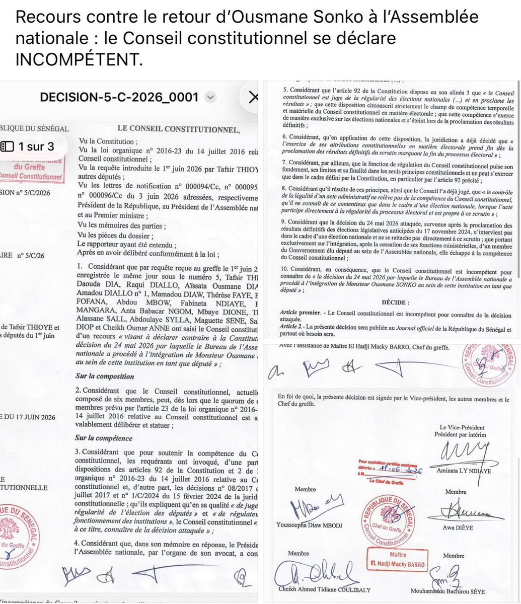 JunioSeck's tweet photo. La decision du CC https://t.co/iJ7OOudv1G
