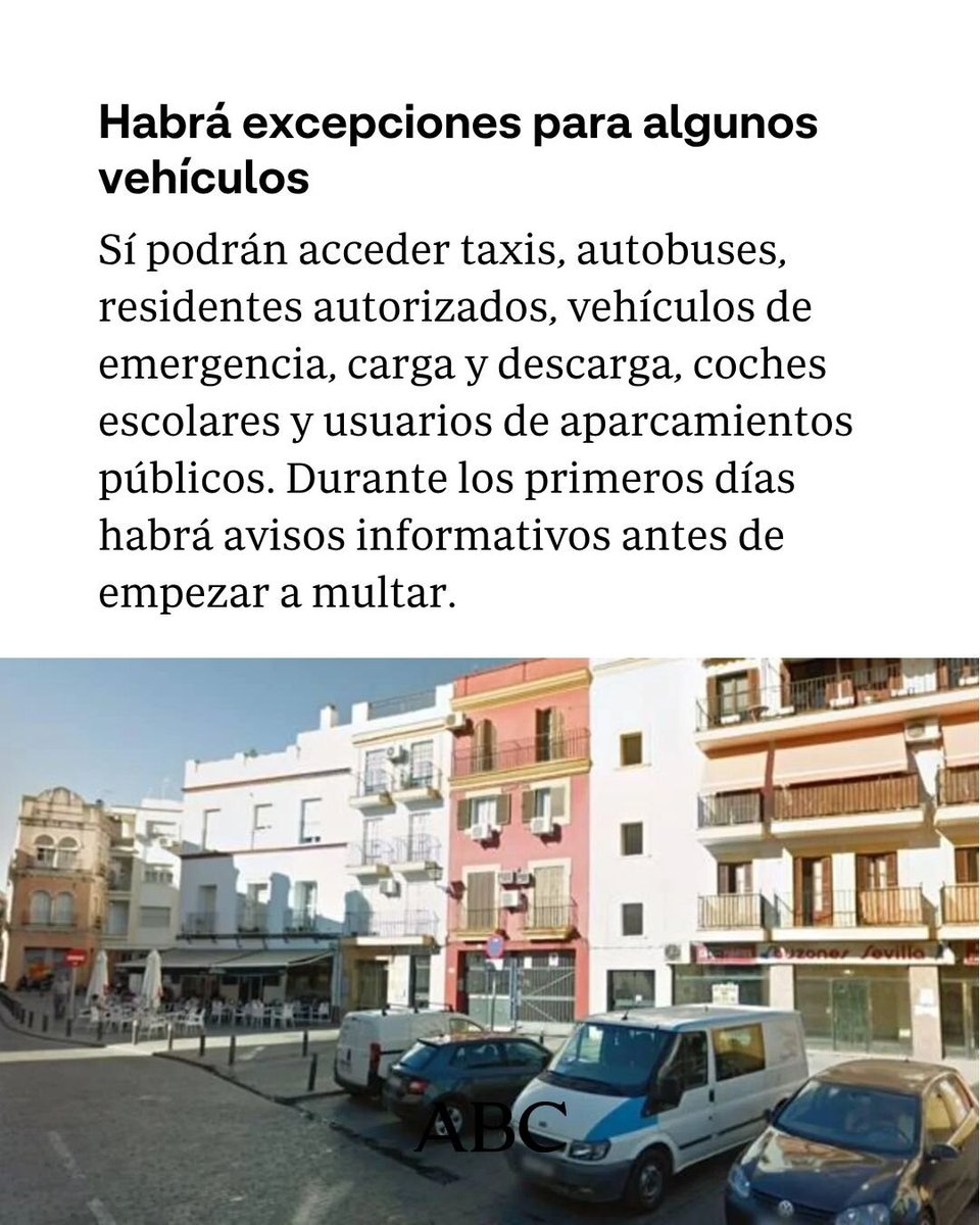abcdesevilla's tweet photo. 🚗🚫 Los coches privados no podrán entrar al Centro por la Puerta Osario tras el verano.

🔗 https://t.co/IdN0vSyhF2

#sevillahoy #Sevilla https://t.co/n8l0Bxsoy8