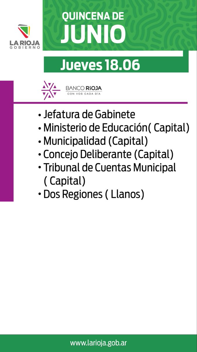 MindeHaciendaLR's tweet photo. Pago quincena junio, tercer día https://t.co/g8mvoWDLD7