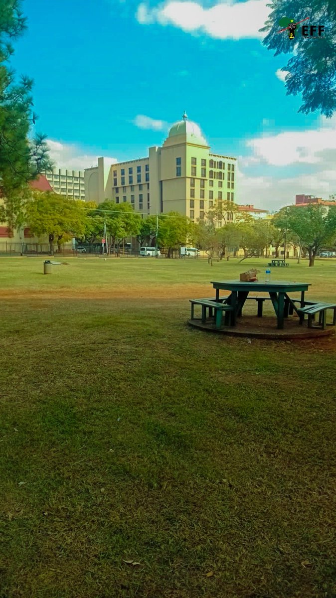 RamaboduObakeng's tweet photo. President @Julius_S_Malema EFF members and Tshwane residents, this is the state in which we left the Union Buildings this morning. After a night shift cleaning alongside Tshwane Municipal workers and EFF Student Command volunteers, we can proudly report that the Union Buildings is clean and everything is in order following a very successful EFF June 16 Rally. #EFFInGovernment