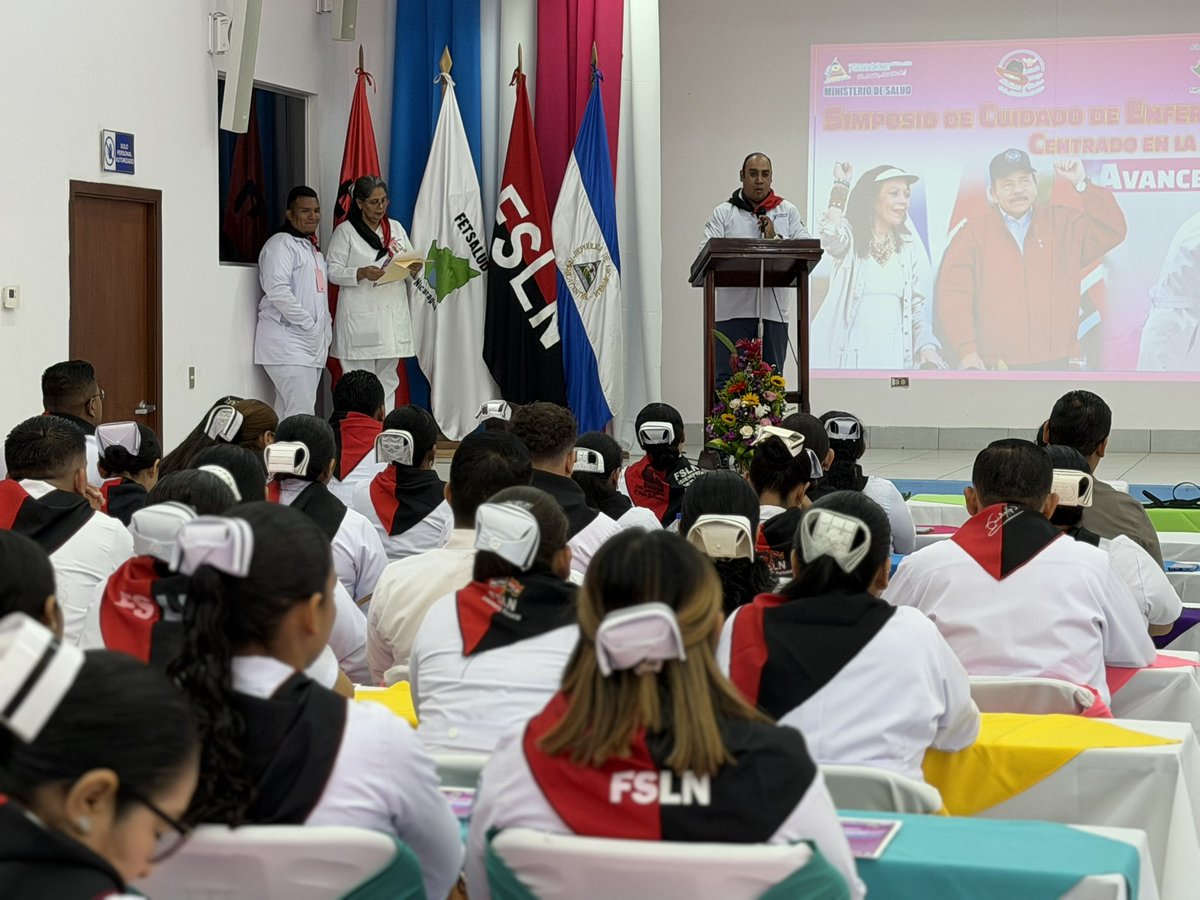 MinsaNicaragua's tweet photo. Simposio Nacional sobre la Atención de Enfermería Perinatal Centrada en la Madre y la Familia, con la participación de Enfermeras y Enfermeros de todo el país.

#2026SiempreMásAllá
#SomosVictoriasVerdaderas
#NicaraguaConDanielyRosario https://t.co/ri5V0OZyWz