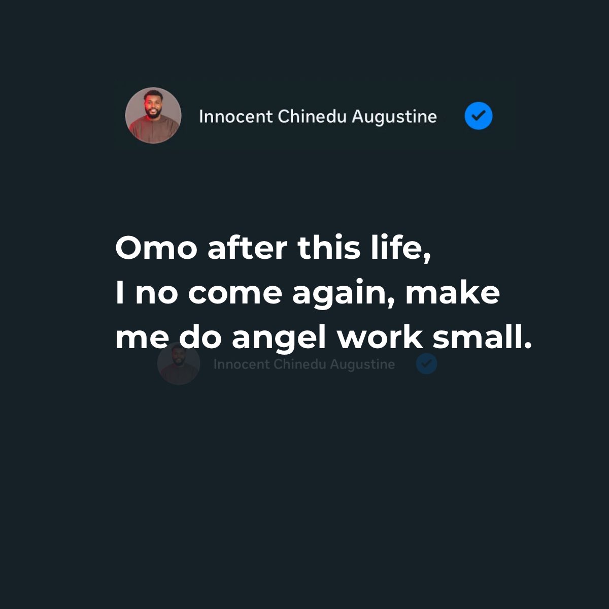 Innocent_Pio's tweet photo. Angel go fit ? https://t.co/4WuXvhnHb6