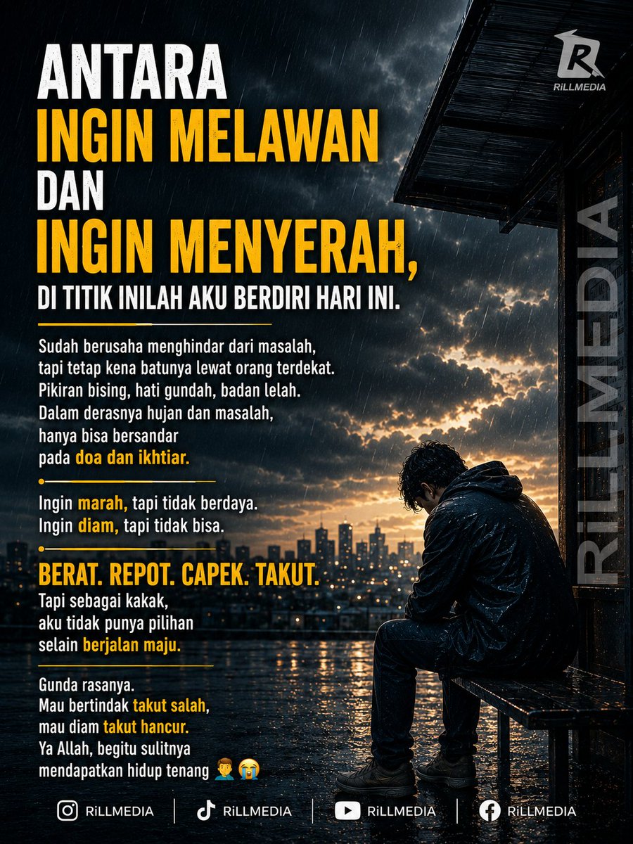 rillmedia's tweet photo. BUKAN TIDAK DINASIHATI

Tapi sifat ego dan sombong yang selalu merasa paling benar tidak pernah hilang.

Akhirnya yang lain kena getahnya.
#pelajaranhidup #takdirhidup #renungan https://t.co/lodTGbK6TO
