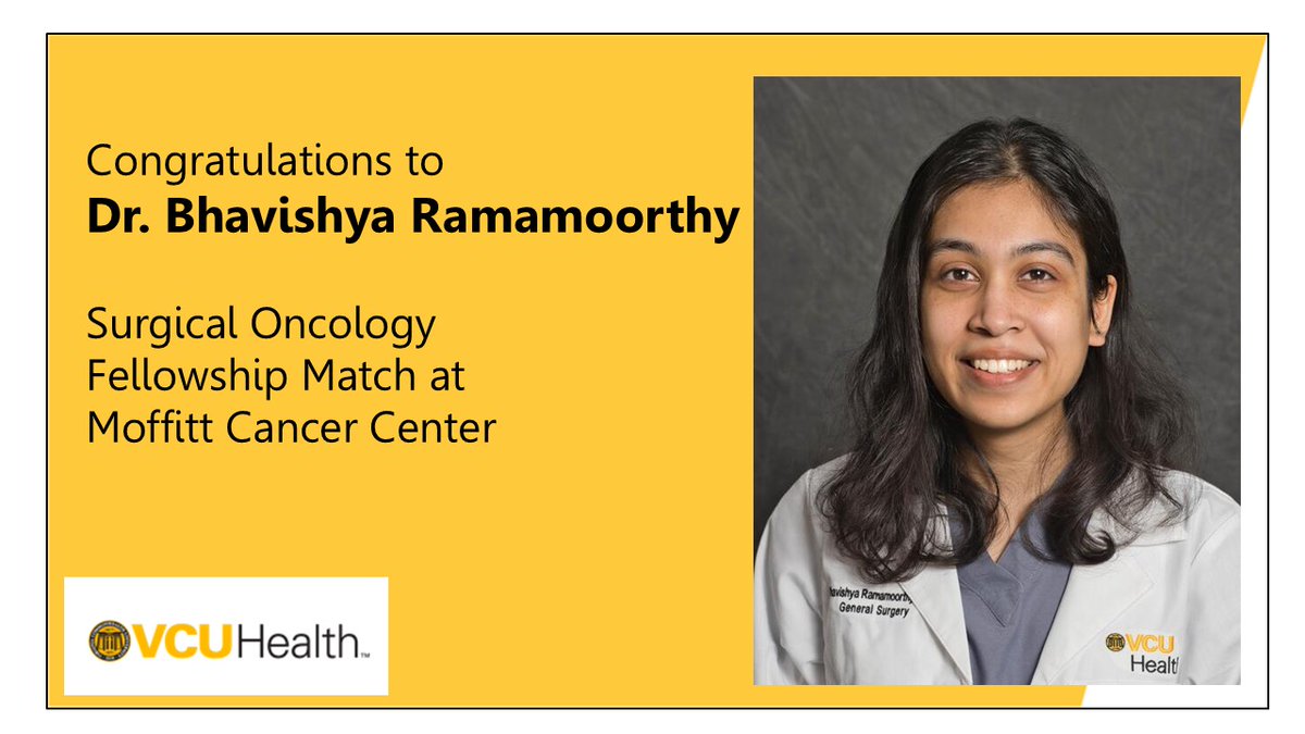 VCUGenSurgRes's tweet photo. Congratulations to our fantastic PGY4 residents who matched into Surgical Oncology and Transplant Surgery today!
@VCU @APDSurgery https://t.co/6Mgc1gpjc3