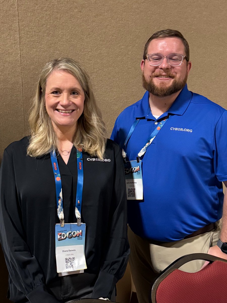 cyber_dot_org's tweet photo. It's wonderful to see educators from all over the U.S. passionate about early cybersecurity and AI learning at #EdCon26. Day 2 has been a blast. Wish you were here! https://t.co/gVJrtApGb0