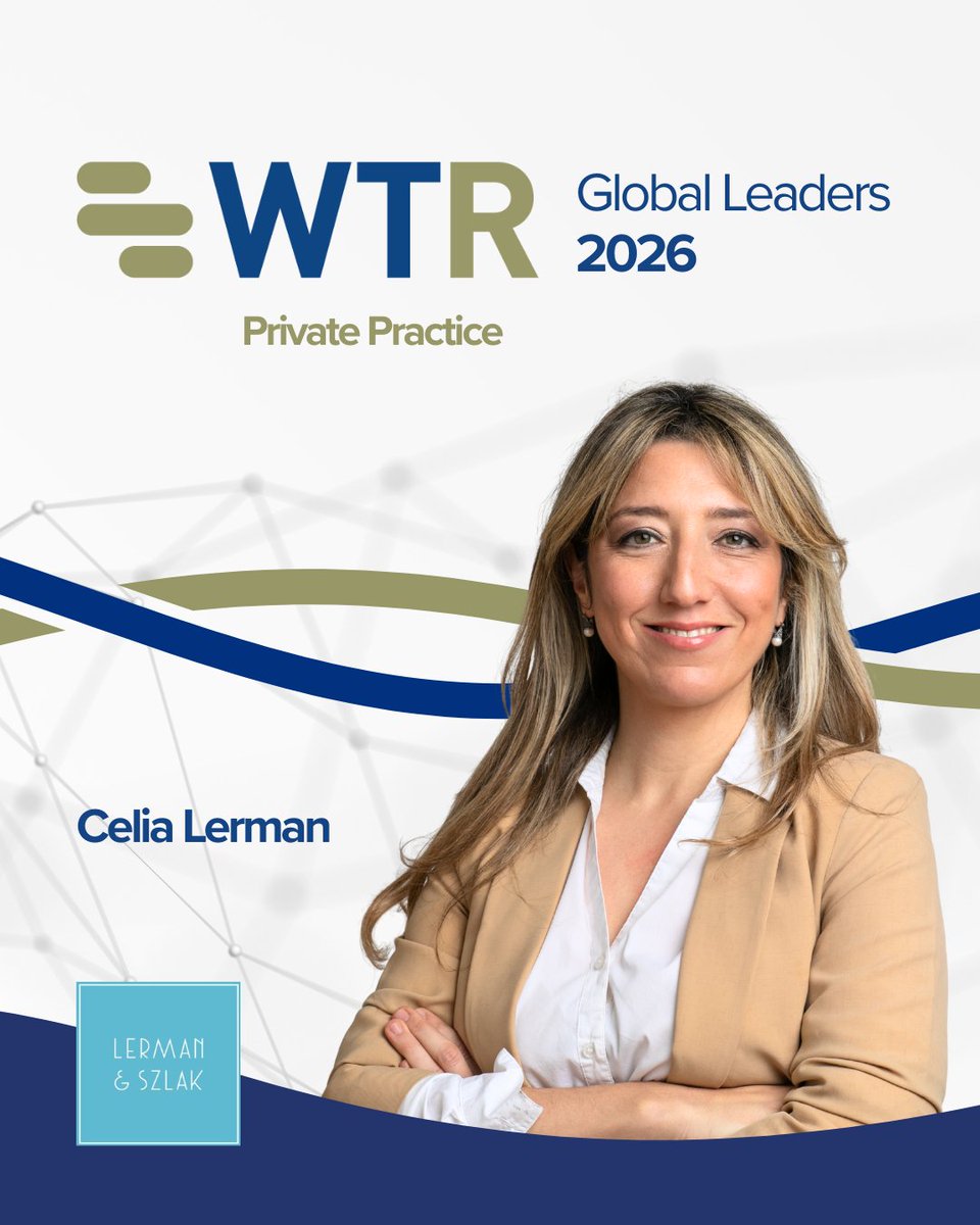 LermanSzlak's tweet photo. 🤍 WTR Global Leaders 2026 Reconoce a Celia Lerman Entre los Líderes Mundiales en Marcas

🤍 WTR Global Leaders 2026 Recognizes Celia Lerman Among the World's Leading Trademark Practitioners

👉 Blog: https://t.co/zPQEOXWA82

📧 info@lermanszlak.com

#WTRGlobalLeaders #trademarks https://t.co/C7SFh7qGYy
