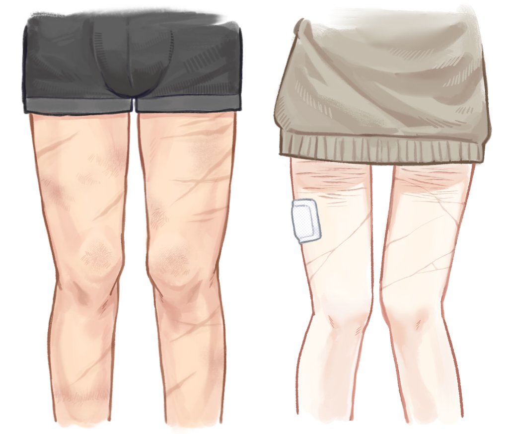 Yanmunchymochi's tweet photo. 2P liet &amp; 2P pol legs comparison https://t.co/P1yfofKnSK