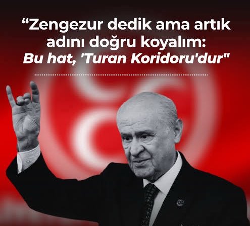 gul_kalafat's tweet photo. Zengezur koridoru dedik ama ismini doğru koyalım. Bu hat “Turan Koridorudur.”🤘🇹🇷🤘

Turan Koridoru, Türk ve Türkiye Yüzyılı’nın anahtarıdır.🇹🇷

Liderimiz Sayın Devlet Bahçeli https://t.co/UgTLt21kkN