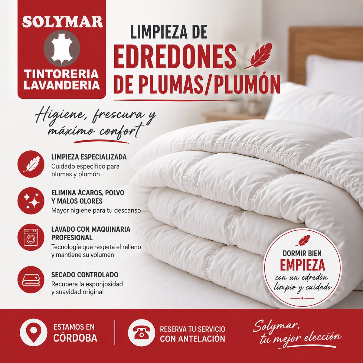 tinto_solymar's tweet photo. ¡Ven a visitarnos y te ayudaremos a poner tu hogar a punto para el verano!

Solymar 🧺, tu tintorería de confianza en Córdoba.

📍AVENIDA BARCELONA. Avenida de Barcelona, 3. ☎️Tfno. 957 259 199

📍CIUDAD JARDIN. C/ Maestro Priego López, 2. ☎️Tfno. 957 233 818 https://t.co/kpebNs389g