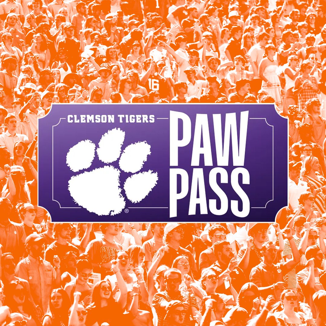 ClemsonTigers's tweet photo. Clemson fans are the best fans, and this one's for you!

We're introducing Paw Pass, a new ticket platform designed to give fans more flexibility and access to a wide range of athletic events throughout the year! 🎟️🧡

🔗 - https://t.co/8khNDiNHuj https://t.co/StWSy0aHQl